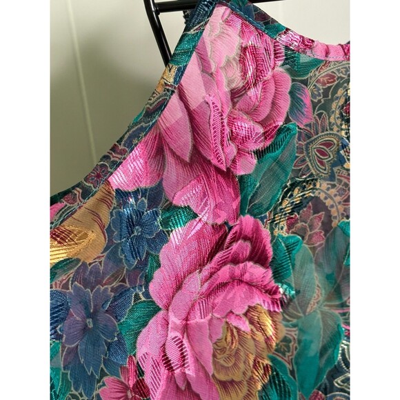 Vintage Inner Most Shorts Cami Tank Pajamas Robe Set PJs‎ Floral Lingerie Size M - Picture 6 of 16